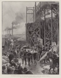 Das schreckliche Unglück beim internationalen Fußballspiel im Ibrox Park, Glasgow, am 5. April